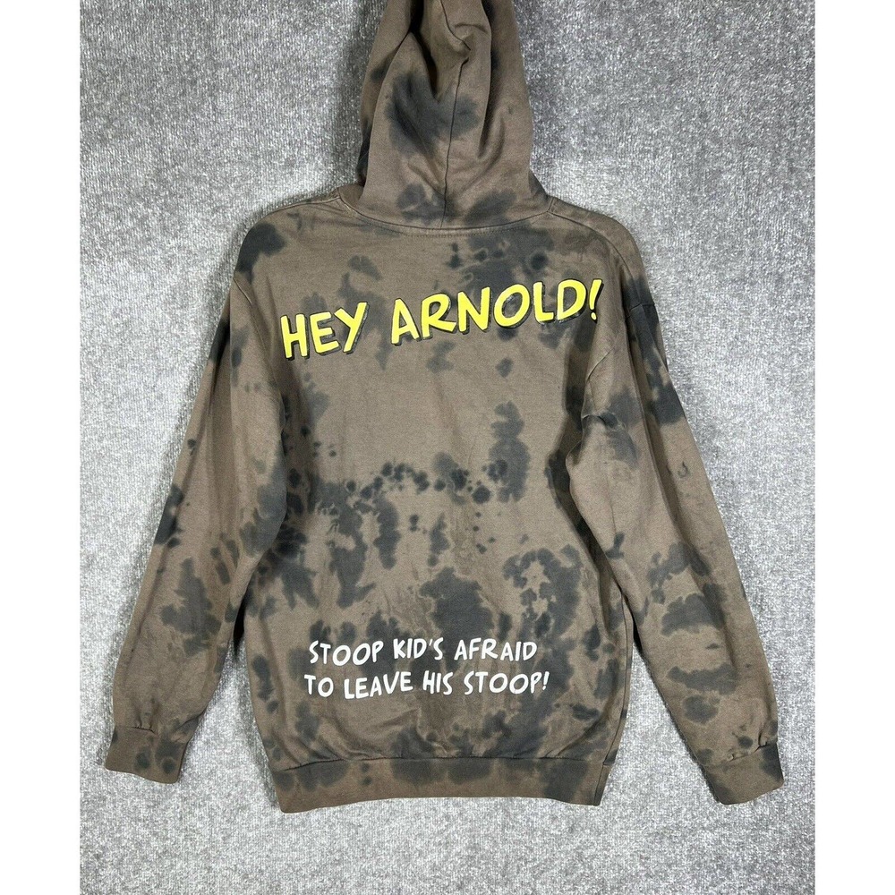 Nickelodeon Hey Arnold Stoop Kid Football Head Tie Dye Hoodie Mens Medium Brown - Picture 3 of 16